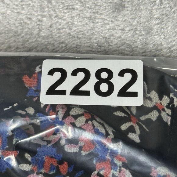 Express Shirt Womens Small Black Blue Floral Portofino Versatile Office Casual - Picture 7 of 7